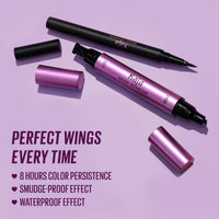 Thumbnail for Kaja Winged Eyeliner Set - Wink Stamp Original | with Avocado Extract, Double-ended Wing, Smudge-Proof, Waterproof, Eye Irritation Tested, Long Lasting Pencil, Colorstay, Matte Finish, Cat Eye Look
