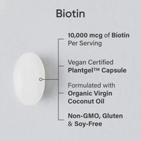 Thumbnail for Sports Research® Healthy Hair Essentials - Biotin 10,000mcg with Organic Coconut Oil Vitamin B7 for Healthy Skin and Hair Support + Multi Collagen Pills Peptides with Hyaluronic Acid & Vitamin C