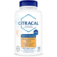 Thumbnail for Citracal Slow Release- Calcium 1200 mg with Vitamin D3, Magnesium, Calcium Supplement, Bone Health Support, Take Once Daily Caplet, 185 Count