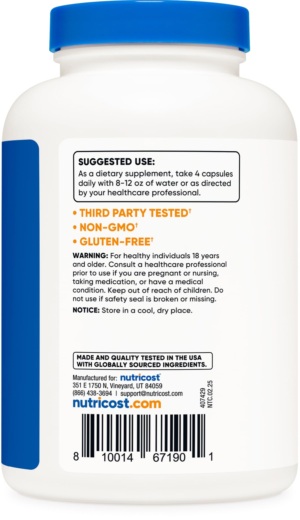 Nutricost Magnesium Citrate 420mg, 240 Veggie Capsules - 60 Servings, Gluten Free, Non-GMO, Vegetarian Friendly