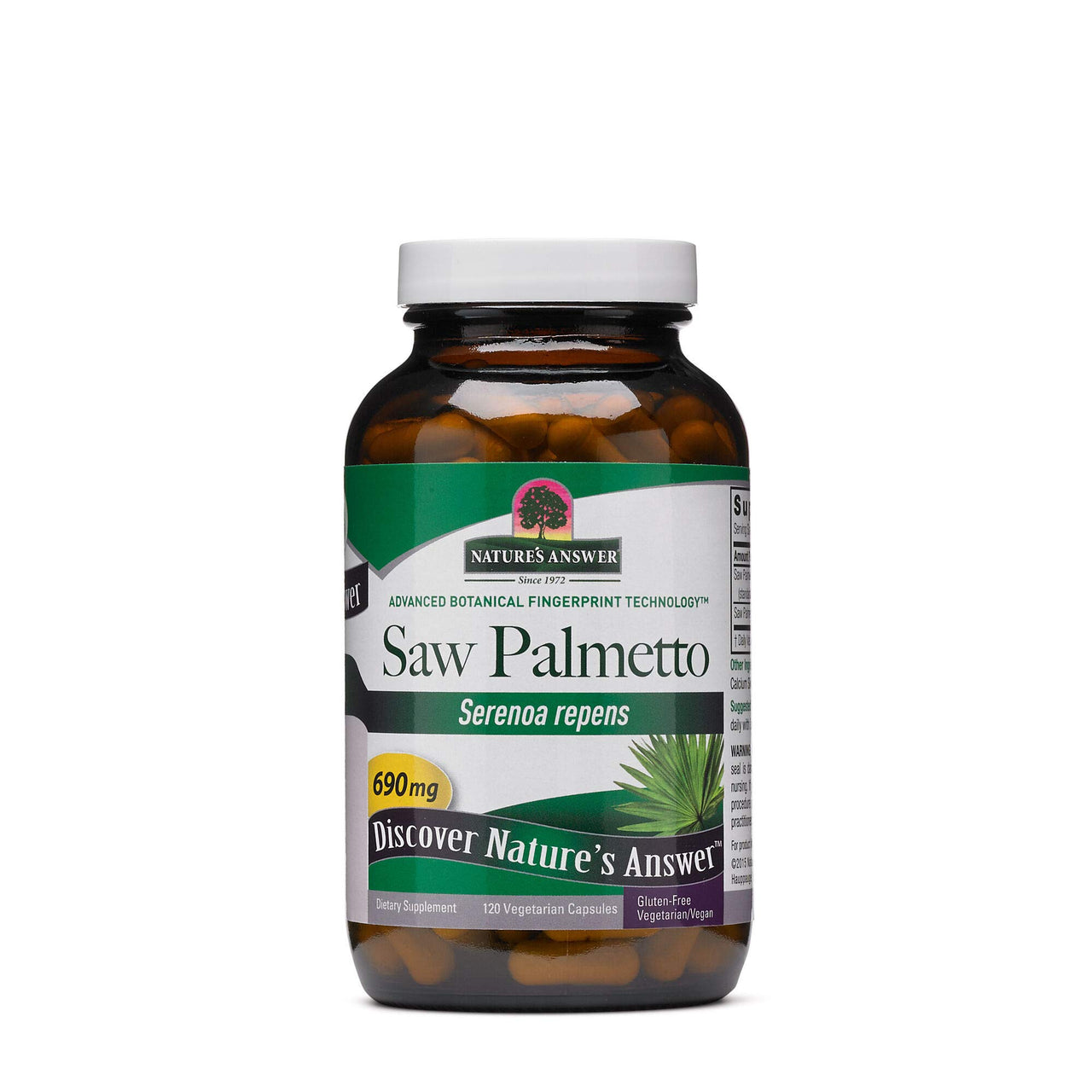 Nature's Answer Saw Palmetto Extract | Promotes Prostate Health | Magnesium Stearate Free | Non-GMO, Gluten-Free, Vegan | Vegetarian Capsules 120ct.