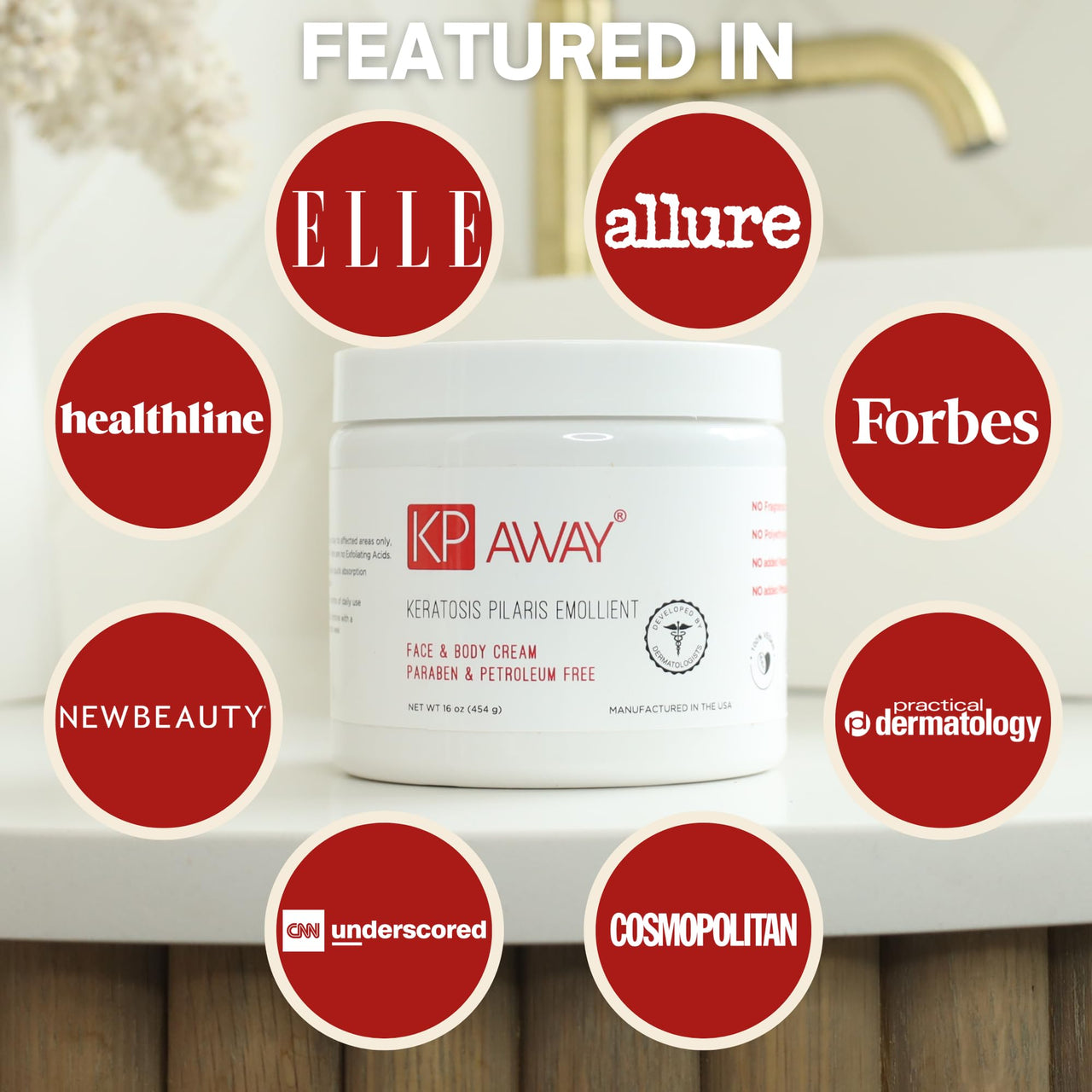 KPAWAY Moisturizing Keratosis Pilaris Cream for Kids | Gentle Hydration for Dry, Bumpy Skin | Dermatologist-Developed Lotion | Non-Irritating, Acid-Free Formula | 16 oz