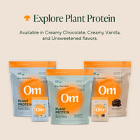 Thumbnail for OM MUSHROOM SUPERFOOD Master Blend Vegan Protein â€“ Creamy Vanilla Plant Protein with 10 Mushrooms, Ashwagandha, BCAAs & B12 â€“ Energy, Recovery & Immune Support â€“ 1.2 lb (16 Servings)