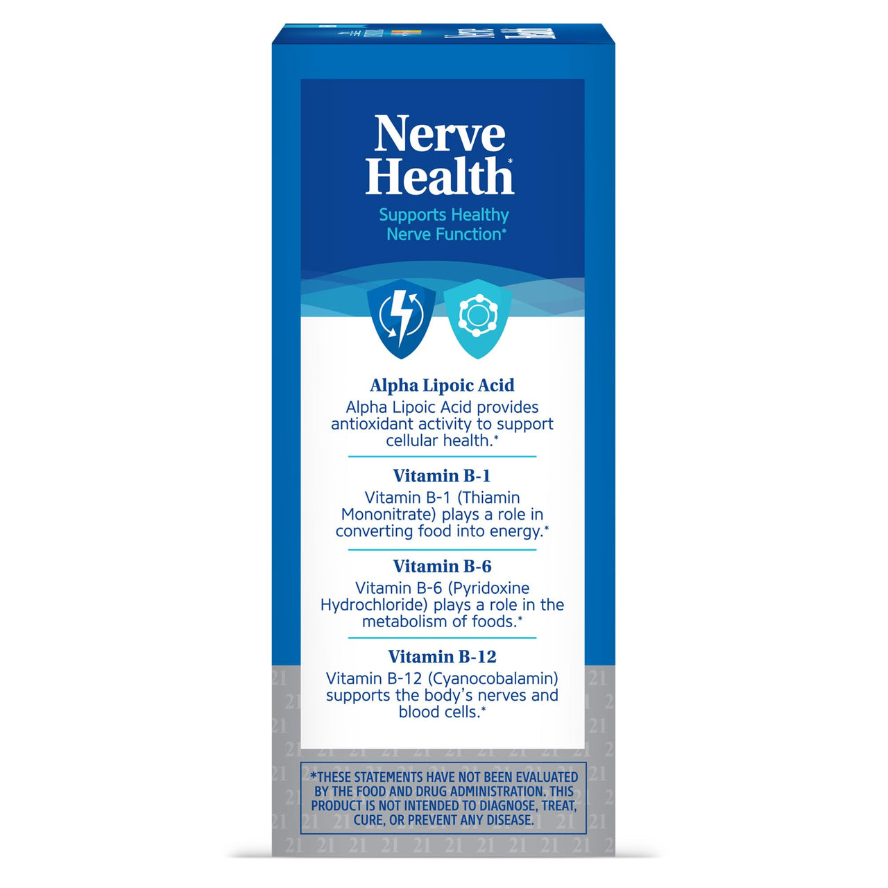 21st Century Nerve Health Tablets (30 Count), Alpha Lipoic Acid 300mg, B1, B6, & B12 Vitamins for Nerve Function Support, Antioxidant ALA Supplement, Gluten Free. Non-GMO, & Vegan