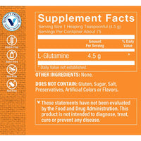 Thumbnail for The Vitamin Shoppe L-Glutamine - Muscle Recovery, Gut Health & Immune Support, Free Form Amino Acid