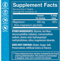 Thumbnail for The Vitamin Shoppe Magnesium Glycinate 400MG - Supports Energy Production, Promotes Muscle Relaxation, and Enhances Heart Health for Overall Wellness (90 Tablets)