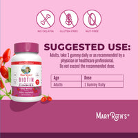 Thumbnail for MaryRuth Organics Biotin Gummies | Sugar Free | Vegan | Non-GMO | 2,500 mcg Biotin Supplement | Hair Skin and Nails Vitamins | Hair Growth Vitamins | Hair Growth Supplement | 60 Count