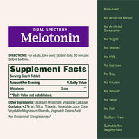 Thumbnail for Nature’s Bounty Melatonin 5mg Dual Spectrum, 100% Drug Free Sleep Supplement, Quick Release and Extended Release, Promotes Relaxation and Sleep Health, 60 Bi-Layer Tablets