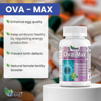 Thumbnail for America Medic & Science OVA-Max Prenatal Vitamins for Women (120 Capsules) Boosts Fertility and Ovulation | Pregnancy Aid and Female Preconception Supplements with CoQ10, Folic Acid, and Myo-Inositol