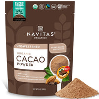 Thumbnail for Navitas Organics Cacao Powder - Cocoa Powder Substitute 1:1, For Hot Chocolate, Baking & More - Regenerative Organic Certified, Non GMO, Fairtrade, Gluten Free, Non-alkalized (24oz. Bag, 113 Servings)