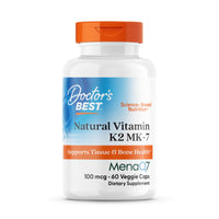 Thumbnail for Doctor's Best Natural Vitamin K2 MK7 Supplement for Men & Women - Bone Health Support, 100 mcg Vitamin K-2 MK-7 Capsules with MenaQ7, Calcium Support, Non GMO, Vegan - 60 Veg Caps