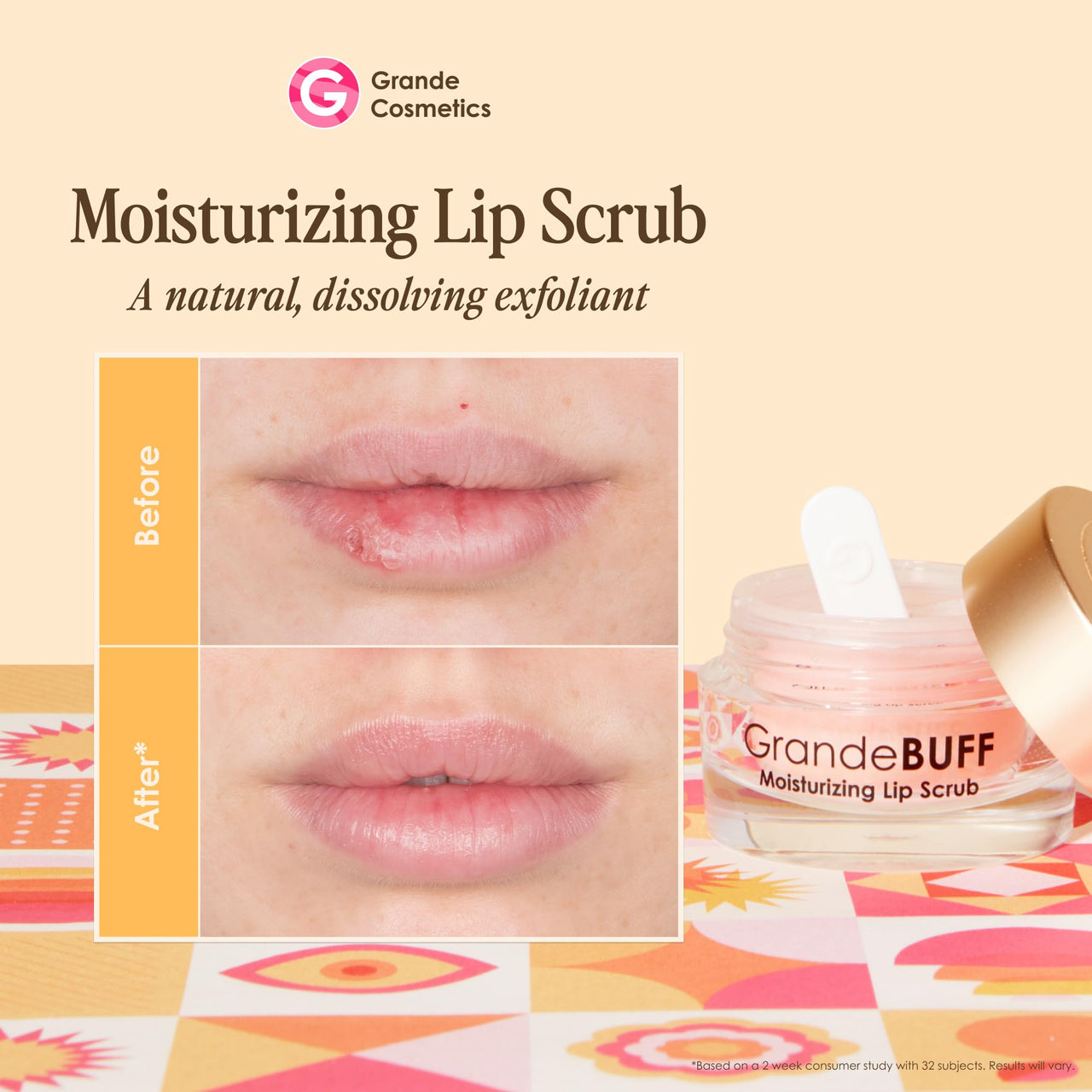 Grande Cosmetics GrandeBUFF Moisturizing Lip Scrub, 0.53 Fl Oz