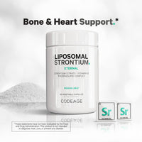 Thumbnail for Codeage Liposomal Strontium Supplement - Strontium Citrate, Vitamin K2 MK-7, Liposomal Delivery, Non-GMO, Gluten-Free - 90 Capsules