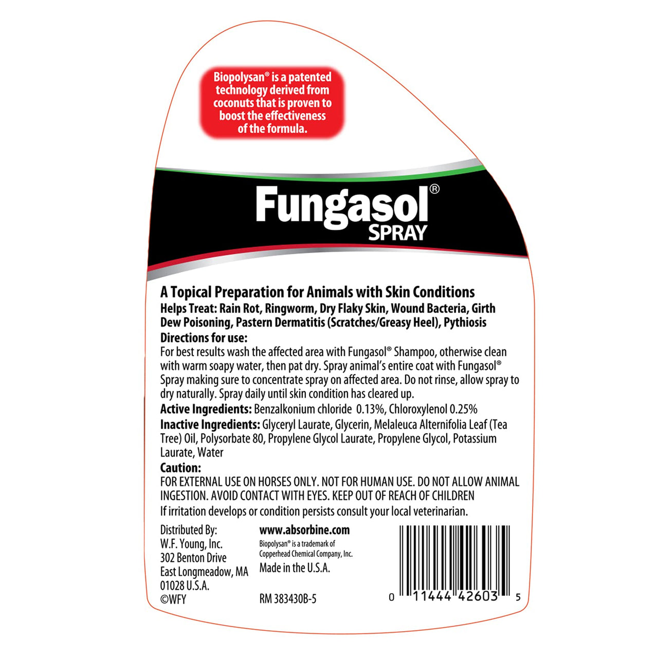 Absorbine Fungasol Sprayer, Treats Horse Skin Conditions, 22oz