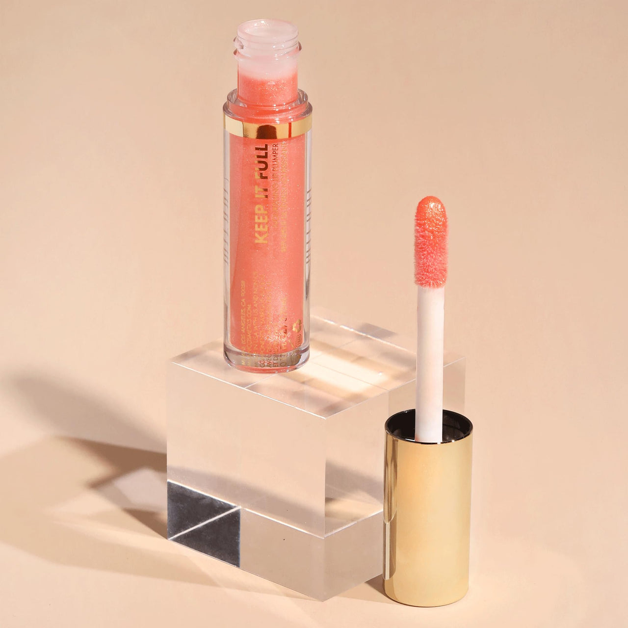Milani Lip Gloss, Keep It Full Nourishing Lip Plumper with Hyaluronic Acid & Peptides for Soft, Fuller-Looking Lips (0.13 Fl. Oz.) Nude Shimmer