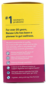 Thumbnail for Renew Life Women's Probiotic Capsules, Supports pH Balance for Women, Vaginal, Urinary, Digestive and Immune Health, L. Rhamnosus GG, Dairy, Soy and Gluten-Free, 25 Billion CFU - 60 Ct
