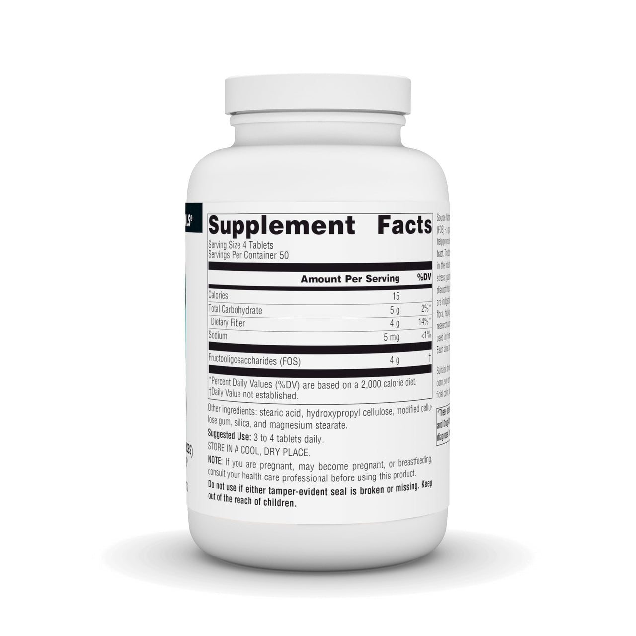Source Naturals FOS 1000 mg Fructooligosaccharides Probiotic Enhancer - 200 Tablets