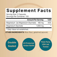 Thumbnail for NatureBell Magnesium Glycinate 1,000mg, 240 Capsules | 500mg per Capsule | 100% Chelated & Purified | Sleep, Muscle & Nerve Support | Non-GMO, Gluten-Free