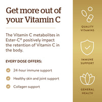 Thumbnail for Solgar Ester-C Plus 500 mg Vitamin C with Citrus Bioflavonoids - 90 Capsules - Gentle & Non Acidic, Well Retained - 24-Hour Immune Support - Non-GMO, Gluten Free - 90 Servings