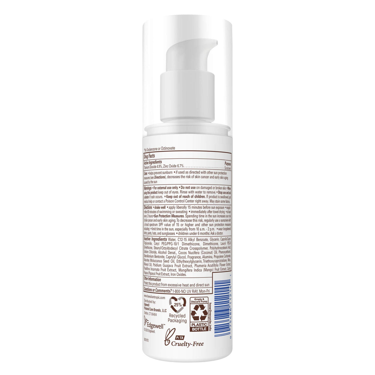 Hawaiian Tropic Skin Nourishing Milk Mineral Sunscreen Lotion SPF 50, 3.4oz | Travel Size Sunscreen Zinc Oxide, Sun Milk, Mineral Sunblock SPF 50, Oxybenzone-Free, 3.4oz