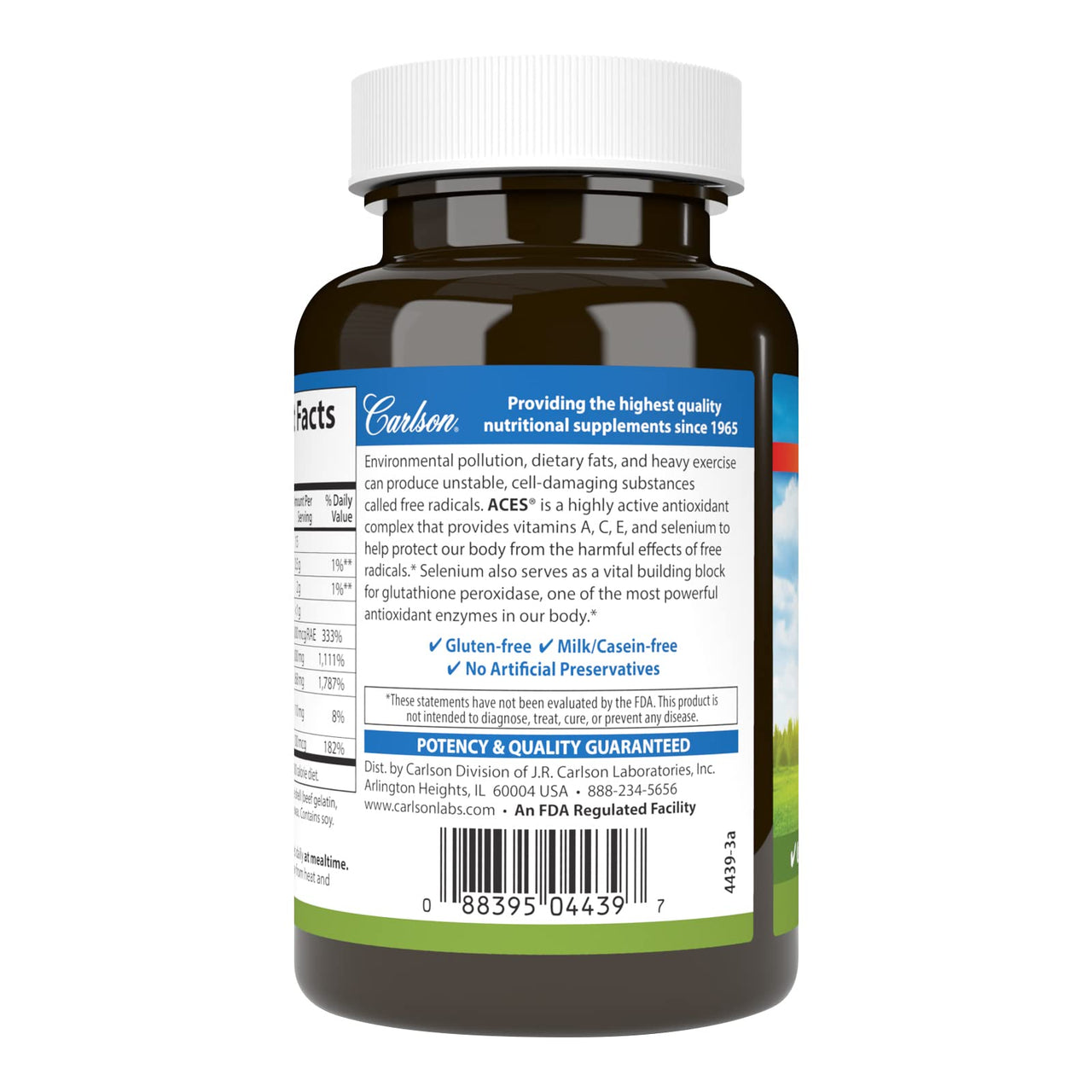 Carlson - ACES, Vitamins A, C, E + Selenium, Cellular Health & Immune Support, Antioxidant, 90 Softgels