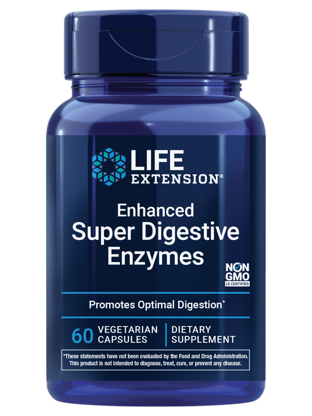 Life Extension Enhanced Super Digestive Enzymes, Supports Digestion, Comfort, digesting Plant-Based Foods, Non-GMO, Vegetarian, 60 Capsules