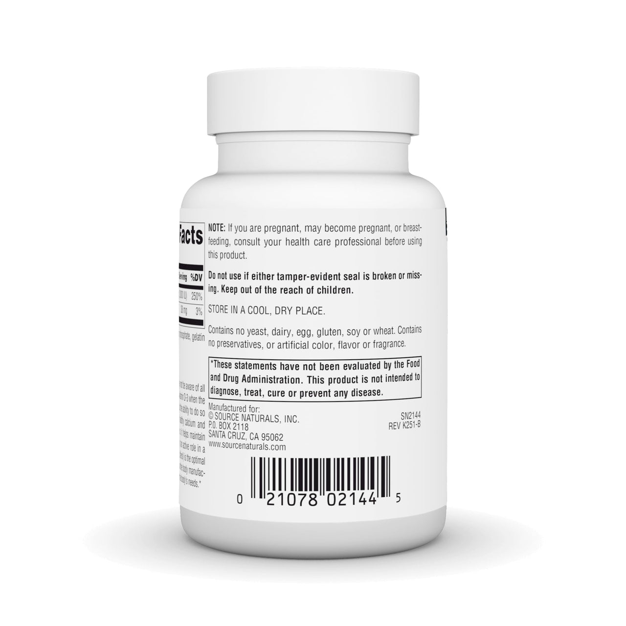 Source Naturals Vitamin D-3, Bioactive Form for Bone & Immune Health* - 50 mcg (2000 iu)- 100 Capsules