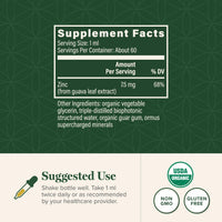 Thumbnail for Global Healing USDA Organic Zinc Supplements Liquid - Pure Vitamin Drops for Immune System Boost, Hormone Balance, and Healthy Aging - Natural, Vegan-Friendly, Non-GMO, Organic Zinc Vitamins (2 Fl Oz)