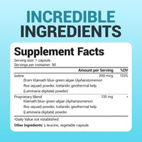 Thumbnail for Dr. Berg Sea Kelp Enhanced Iodine - 200 mcg of Premium Iodine - Seaweed Blend Includes Klamath Blue-Green Algae & Sea Kelp - 90 Capsules