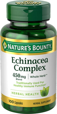 Thumbnail for Nature's Bounty Echinacea Complex, Herbal Supplement, Supports Immune Health, 450 mg, 100 Capsules