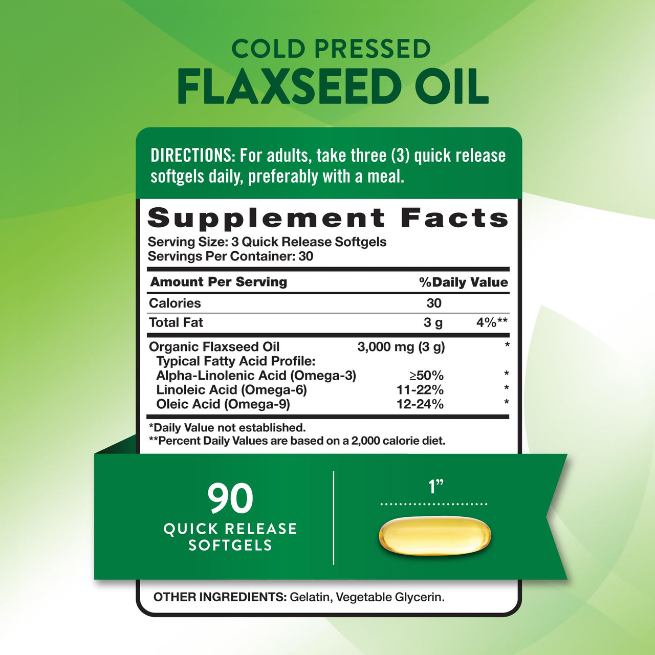 Nature's Truth Flaxseed Oil Softgels | 90 Count | Cold Pressed, Non-GMO & Gluten Free Supplement