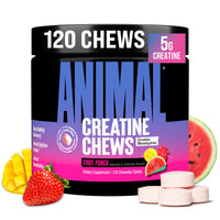 Thumbnail for Animal Creatine Chews Tablets - Enhanced Creatine Monohydrate with AstraGin to Improve Absorption, Sea Salt for Added Pumps, Delicious and Convenient Chewable Tablets - Fruit Punch