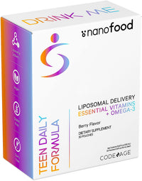Thumbnail for Codeage Multivitamins For Teens, Liquid Vitamin C for Teenagers, Vitamin A B6 B12 D3 E For Kids, Biotin Zinc Omega-3 Folate, Liposomal Vitamins Supplement, One Daily Sachet, Vegan, Non-GMO, 30 Pouches