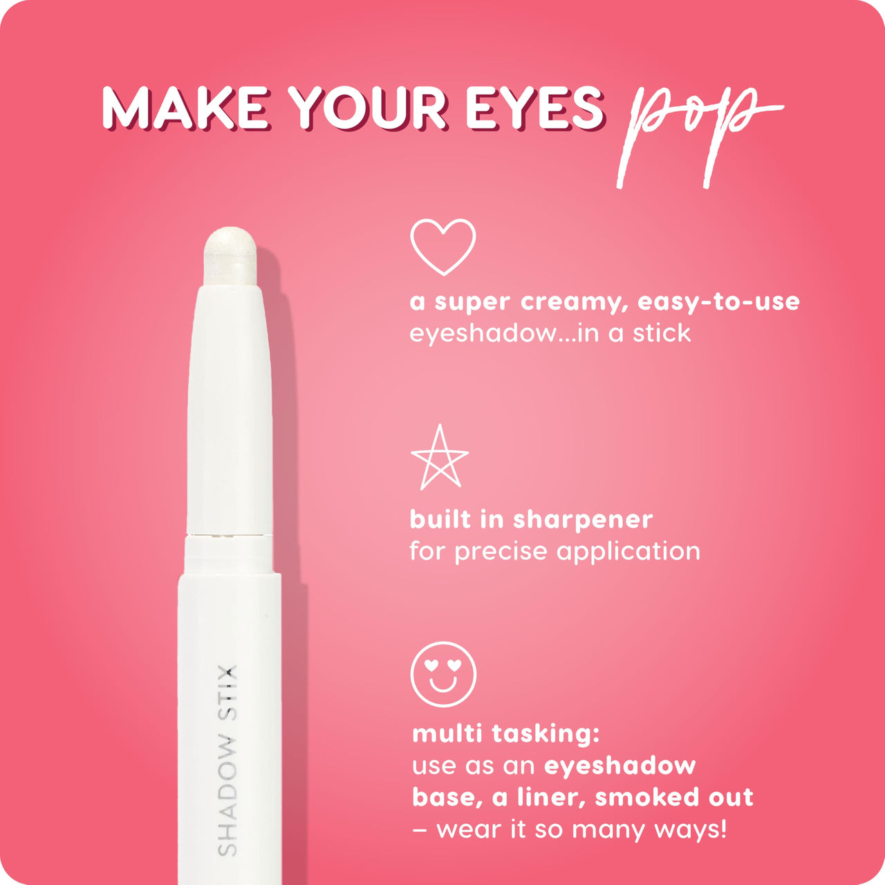 ColourPop Shadow Stix - Cream Eyeshadow Stick with Long-Lasting Color - Multi-Use Cream Makeup with a Built-In Sharpener & Precise Tip for Easy Application - Cold Girl (0.05 oz)