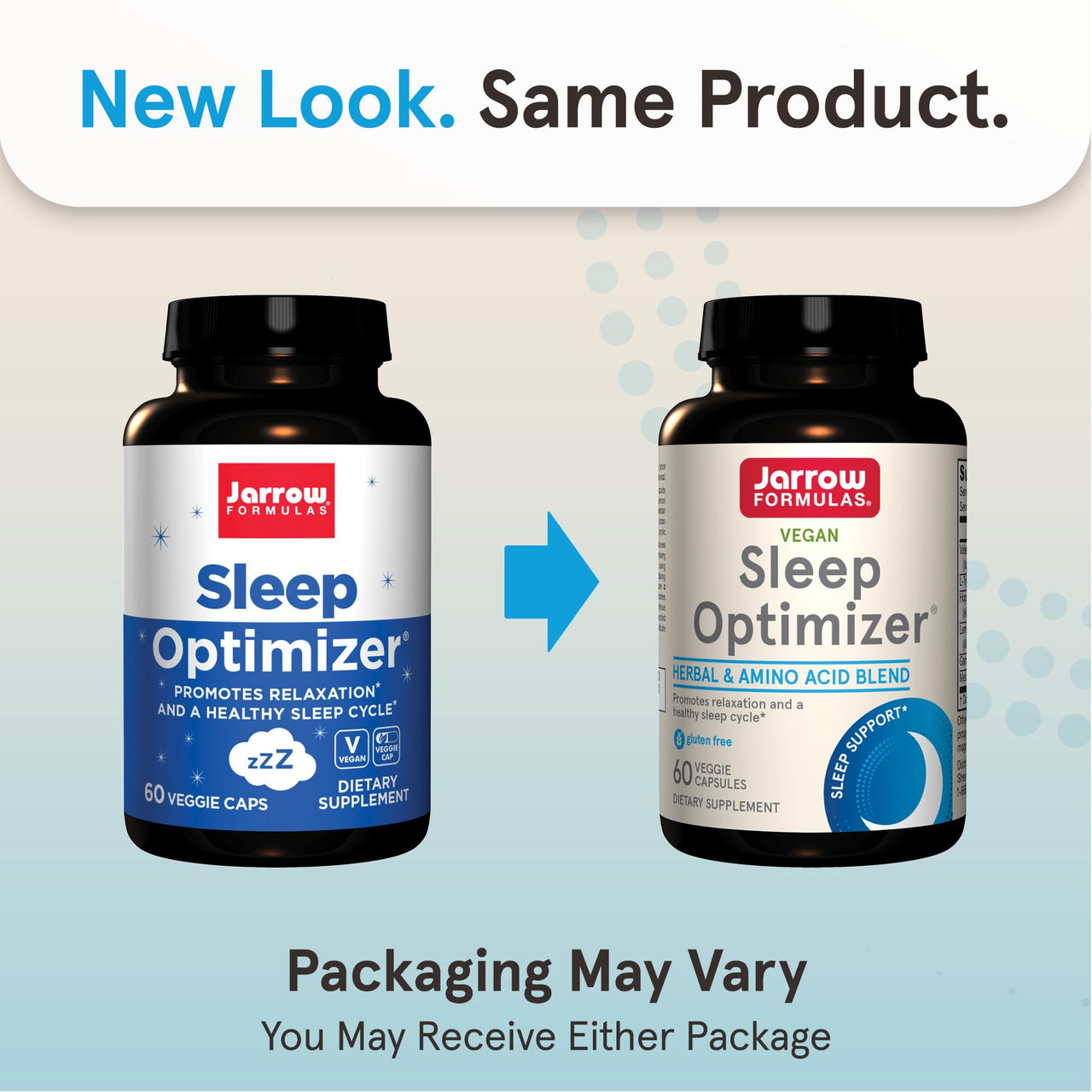 Jarrow Formulas® Sleep Optimizer, Herbal and Amino Acid Blend, 60 Count, Up to a 30 Day Supply