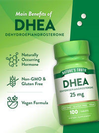 Thumbnail for Nature's Truth DHEA 25mg Tablets | 100 Count | Vegan, Non-GMO & Gluten Free Supplement