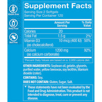 Thumbnail for The Vitamin Shoppe Calcium 1,200MG - with Vitamin D3 for Bone Strength, Teeth Health & Overall Support, Daily Mineral (240 Softgels)