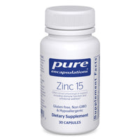 Thumbnail for Pure Encapsulations Zinc 15 mg - Zinc Picolinate Supplement for Immune System Support, Growth & Development - for Wound Healing - 30 Capsules