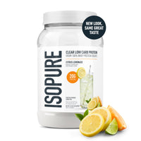 Thumbnail for Isopure Clear Whey Isolate Protein Powder, Lactose Free, Gluten Free, Naturally Flavored, Citrus Lemonade, 20g Protein Per Serving, 1.9 Lb, 36 Servings (Packaging May Vary)