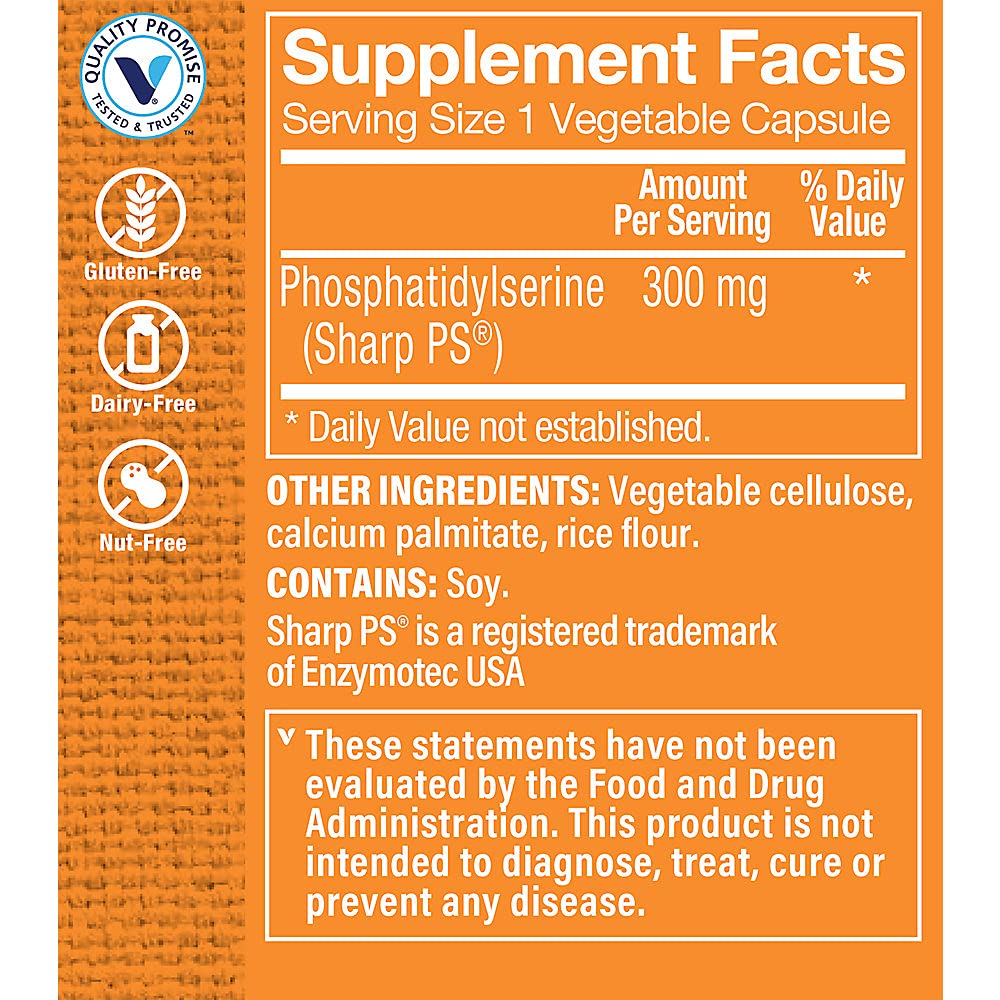 The Vitamin Shoppe Triple Strength Phosphatidylserine for Brain, Memory (30 Vegetable Capsules)