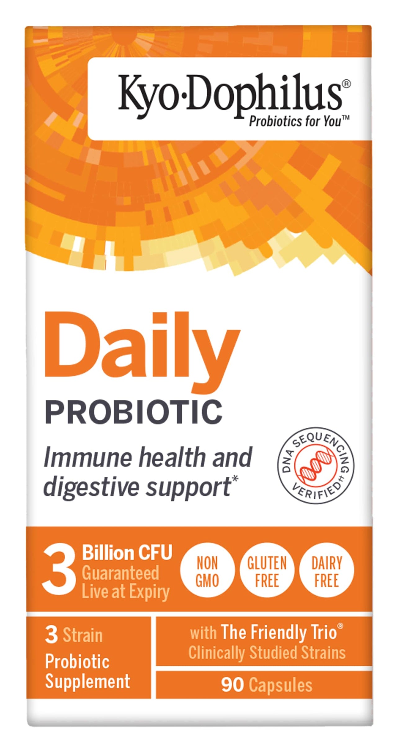 Kyolic Kyo-Dophilus Daily Probiotic, Immune Health & Digestive Support*, 90 Capsules