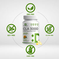 Thumbnail for Ultra Strength CLA 3000mg | 240 Softgels, Active Conjugated Linoleic Acid from Safflower Oil