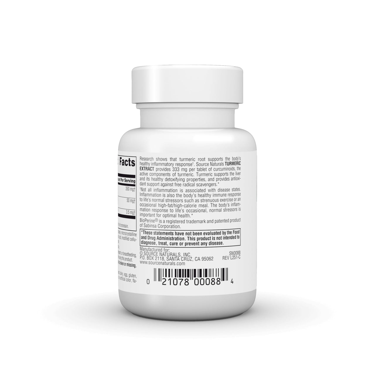 Source Naturals Turmeric Extract - Supports Healthy Inflammatory Response - 50 Tablets