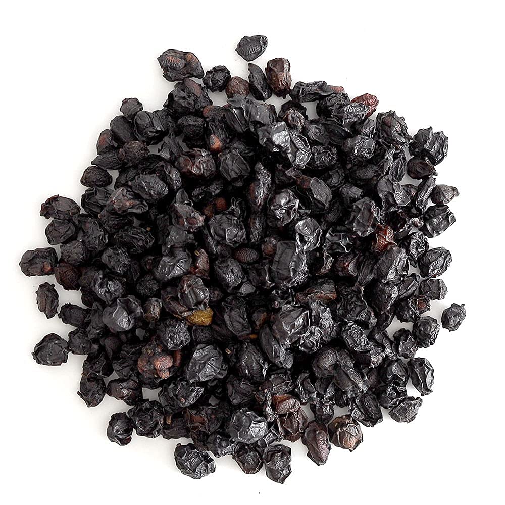 Frontier Co-op Organic Dried Elderberries, European Whole - Non-GMO Elderberry Berries Dried - For Tea, Immune Support - Kosher | 16 Ounce (Pack of 2)