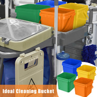 Thumbnail for Mifoci 4 Pcs Plastic Bucket 5 Quart Square Cleaning Bucket Utility Small Pail with Handle for House Cleaning Storage Livestock Feeding Car Washing (Yellow,Blue,Green,Orange)