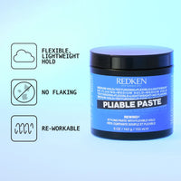 Thumbnail for Redken Pliable Styling Paste With Flexible Hold For All Hair Types - Adds Lightweight, Flexible Texture & Moisture, Medium Hold