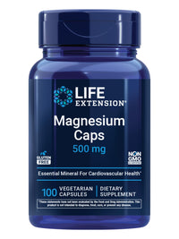 Thumbnail for Life Extension Magnesium Caps, 500 mg, Magnesium Oxide, Citrate, and Succinate, Heart Health, Healthy Bones, Metabolism Support, 100 Vegetarian Capsules