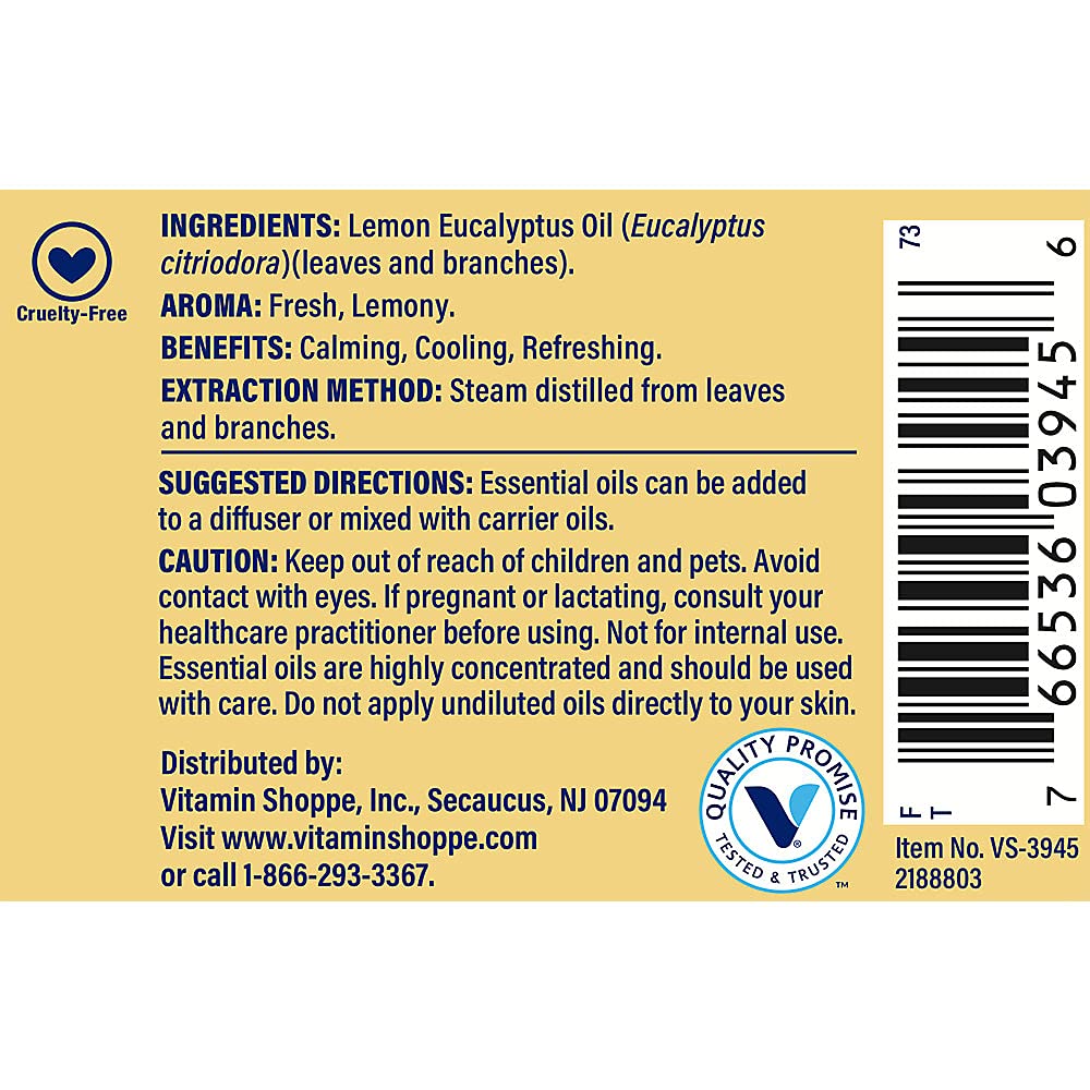 Lemon Eucalyptus - 100% Pure Essential Oil - Calming, Cooling, & Refreshing Aromatherapy (1 fl. oz.)