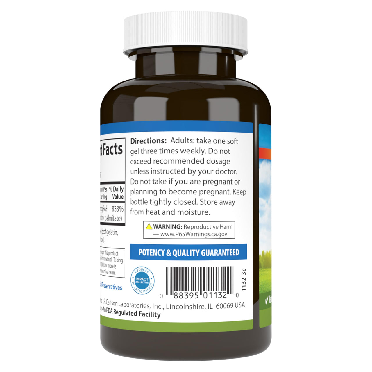 Carlson - Vitamin A, 25000 IU (7500 mcg RAE), Immune Support, Vision Health, Antioxidant, Vitamin A Supplements, 250 Softgels
