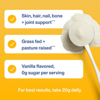 Thumbnail for Vital Proteins Collagen Peptides Powder - Grass Fed Collagen Peptides for Hair, Nail, Skin, Bone & Joint Health, Vanilla, 23.2 Ounces